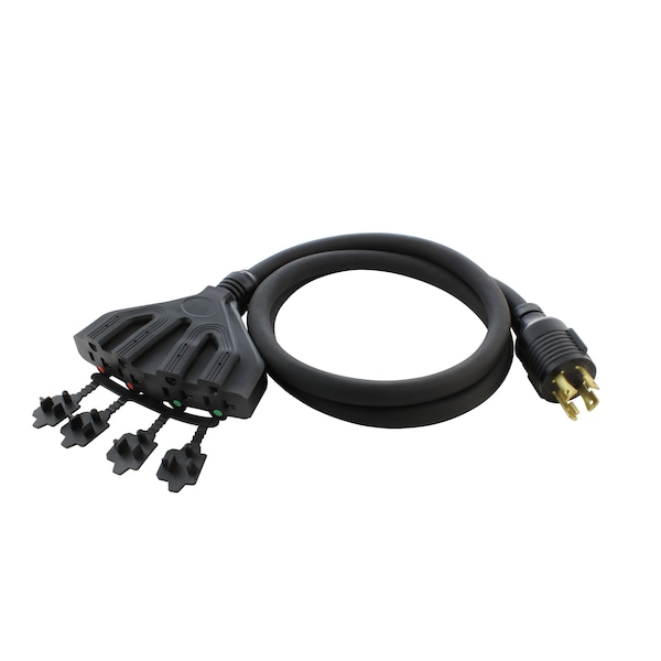 Ac Works Power Strip Cord, SJTW, 5-15/20R, L14-30P, 5ft., Black L1430F520-05BK - main